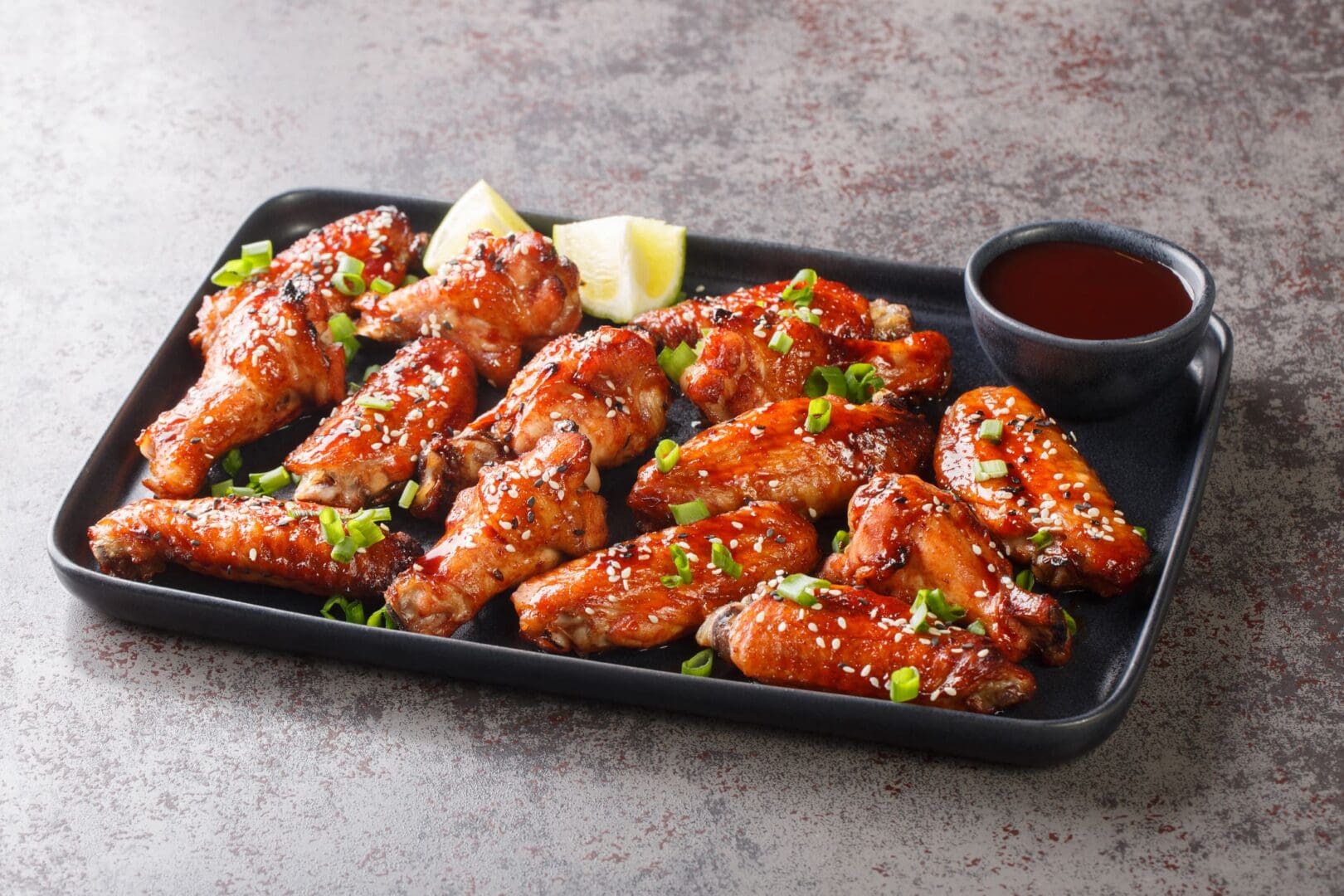 Spicy chicken wings with dipping sauce