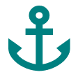 Nautical symbol graphic in teal